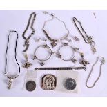 ASSORTED ASIAN JEWELLERY TOGETHER WITH 2 CANADIAN COINS AND A THAI MARRIAGE TOKEN. (Qty)
