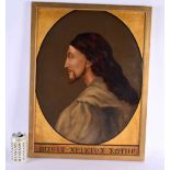 Greek School (18th/19th Century) Oil on board, Side profile of a bearded scholar, Greek cyrillic