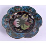 A 17TH/18TH CENTURY CHINESE CLOISONNE ENAMEL BRUSH WASHER Ming/Qing, formed as a petal shaped body