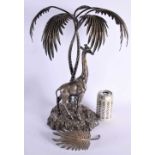 A LARGE VICTORIAN SILVER PLATED ELKINGTON & CO TABLE CENTERPIECE modelled as a standing giraffe,