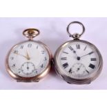 TWO VICTORIAN SILVER POCKET WATCHES. Hallmark London 1882 and Stamped 800, not working, Dial 5.