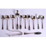 A SET OF SIX COFFEE SPOONS HALLMARKED BIRMINGHAM 1928 BY WILLIAM SUCKLING LTD TOGETHER WITH SIX