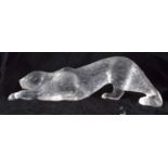 A LARGE FRENCH LALIQUE GLASS ZEILA PANTHER modelled prowling. 36 cm x 11 cm.