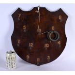 A LOVELY ANTIQUE HANGING HOOP WOOD GAMING BOARD with 12 painted numerals. 40 cm x 32 cm.