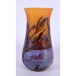 A FRENCH GALLE CAMEO GLASS VASE. 13 cm high.