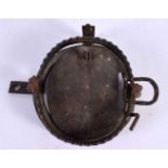AN EARLY CAST IRON GIN TRAP. 18 cm wide.