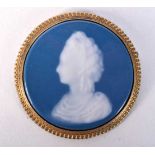 A LIMOGES PATE SUR PATE CAMEO OF MARIE ANTOINETTE c 1870. 5.5cm diameter, weight 31.1g