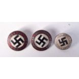 THREE MILITARY BADGES. Largest 2.2cm diameter, total weight 13.3g (3)