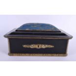 AN ANTIQUE EBONISED JEWELLERY BOX with contents. (qty)