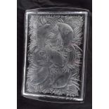 A VERY LARGE FRENCH LALIQUE GLASS PERDRIX TRAY decorated all over with partridges amongst grass.