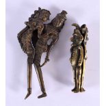 A PAIR OF 19TH CENTURY MIDDLE EASTERN BRONZE BEETLE NUT CRACKERS together with a pair of Victorian