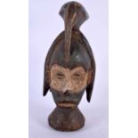 AN AFRICAN TRIBAL CARVED WOOD MASK. 27 cm high.