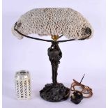 AN UNUSUAL ORGANIC TAXIDERMY TYPE CORAL SHELL LAMP. 40 cm x 20 cm.