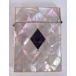 A MOTHER OF PEARL CARD CASE. 10.5cm X 7.7cm X 1.3cm