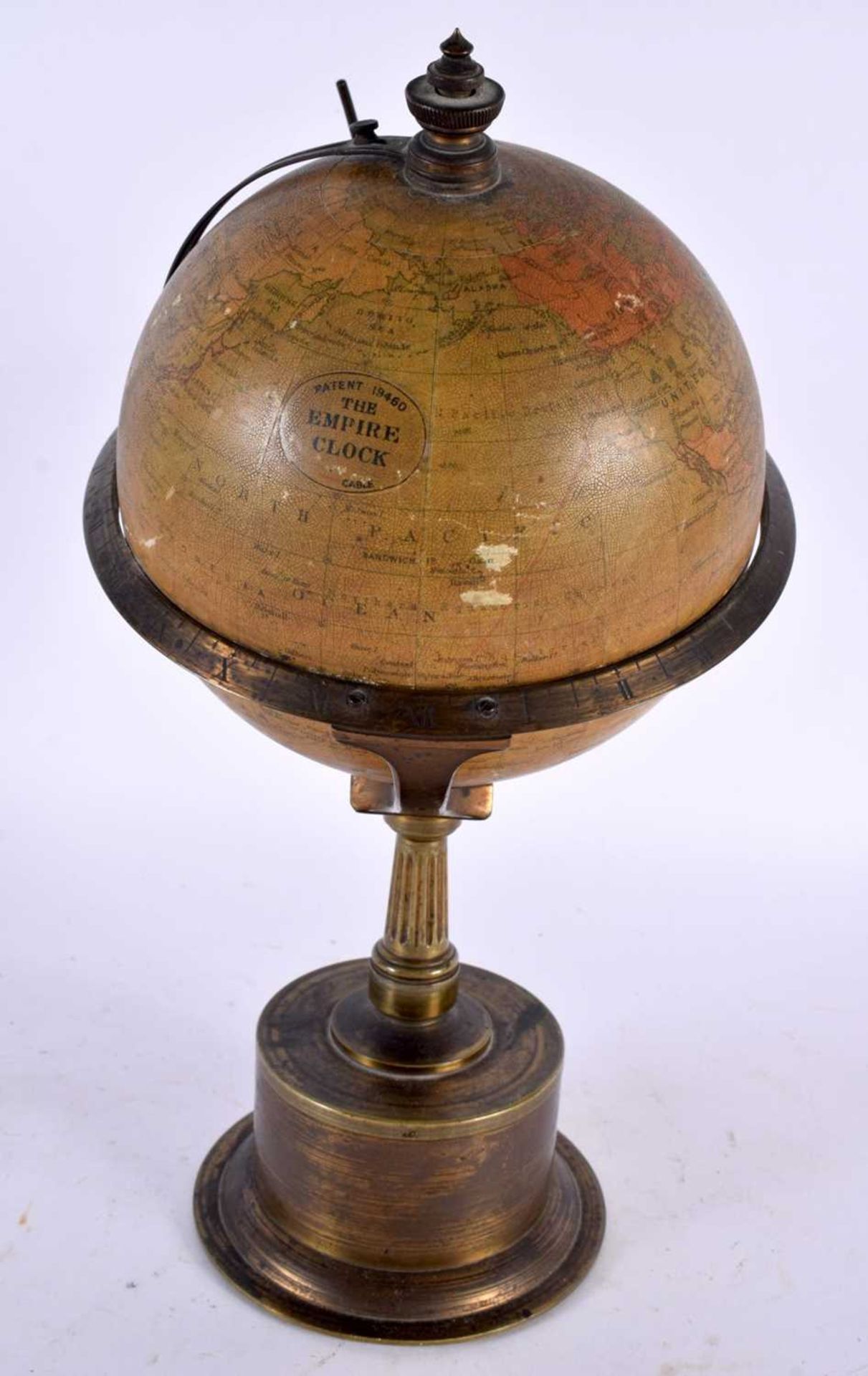 A LATE 19TH CENTURY THE EMPIRE GLOBE CLOCK, PATENT 19460 An 6-inch diameter terrestrial globe, - Image 5 of 6