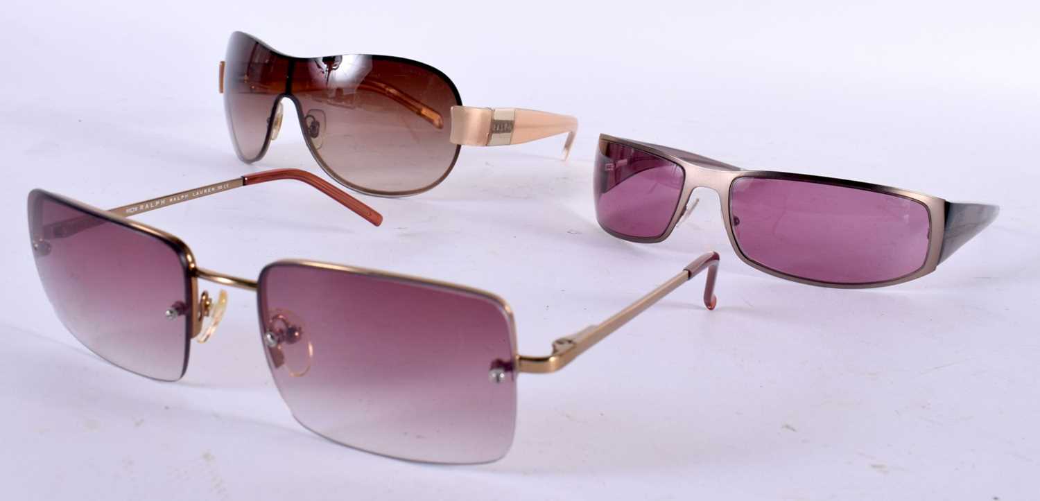 THREE PAIRS OF RALPH LAUREN SUNGLASSES. (3)