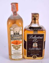 OLD BUSHMILLS IRISH WHISKY together with Ballantines 12 year old Scotch whisky. (2)