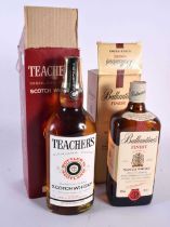 TEACHERS HIGHLAND CREAM SCOTCH WHISKY together with Ballantines finest Scotch whiskey. (2)