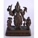 A 17th/18th Century Bronze of Shiva in Uirbhadra (Warrior Form) flanked by Daksa and Sati. South