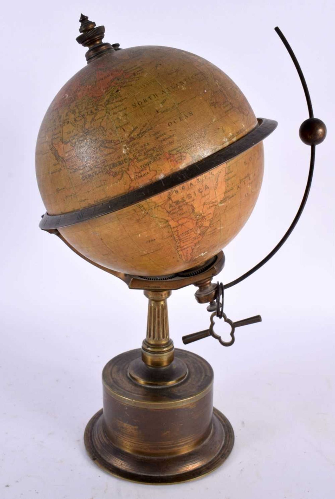 A LATE 19TH CENTURY THE EMPIRE GLOBE CLOCK, PATENT 19460 An 6-inch diameter terrestrial globe, - Image 4 of 6