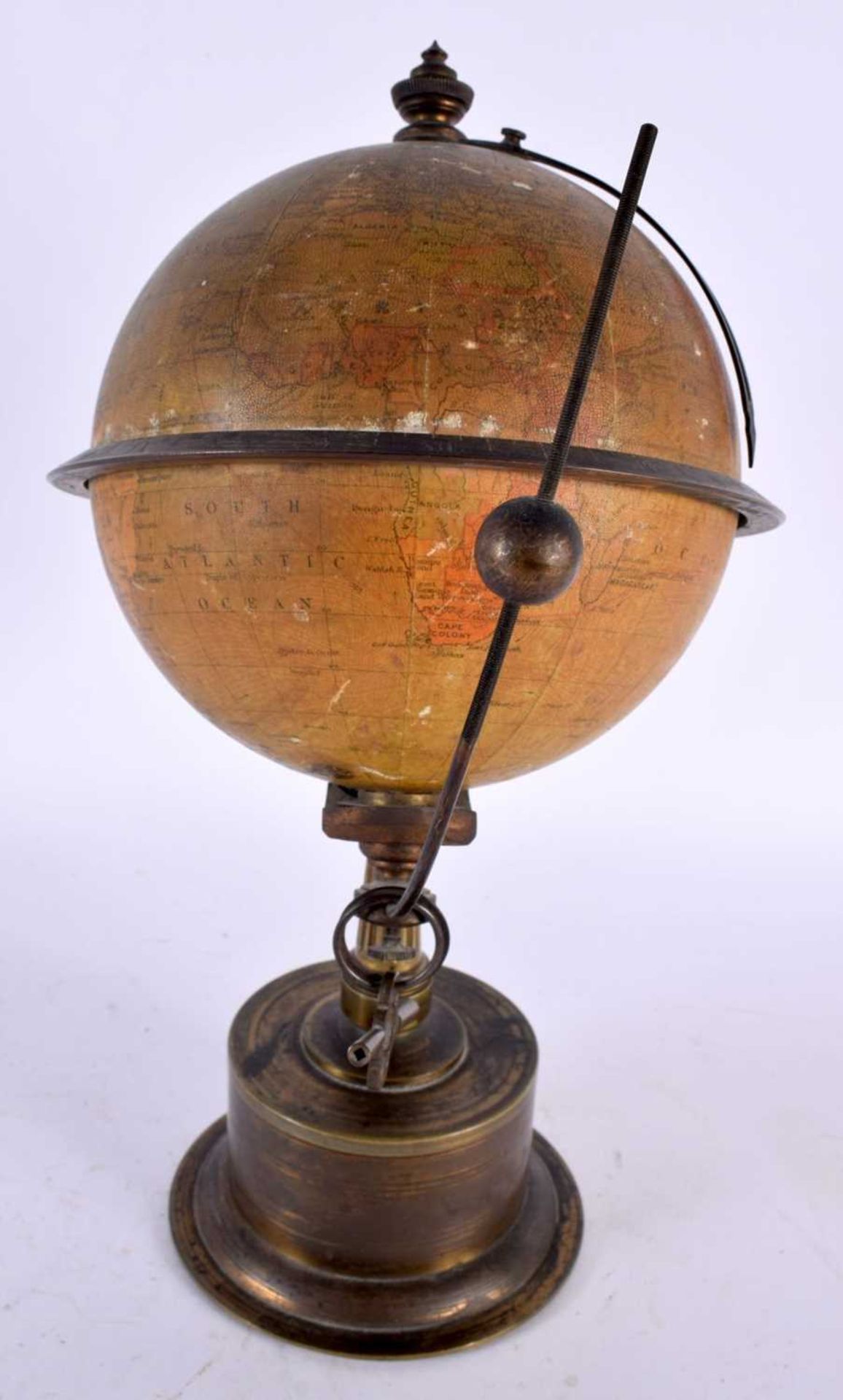A LATE 19TH CENTURY THE EMPIRE GLOBE CLOCK, PATENT 19460 An 6-inch diameter terrestrial globe, - Image 3 of 6
