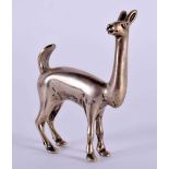 A SILVER LLAMA. Stamped 925, 6.6 cm x 4.6 cm x 1.5cm, weight 60.8g