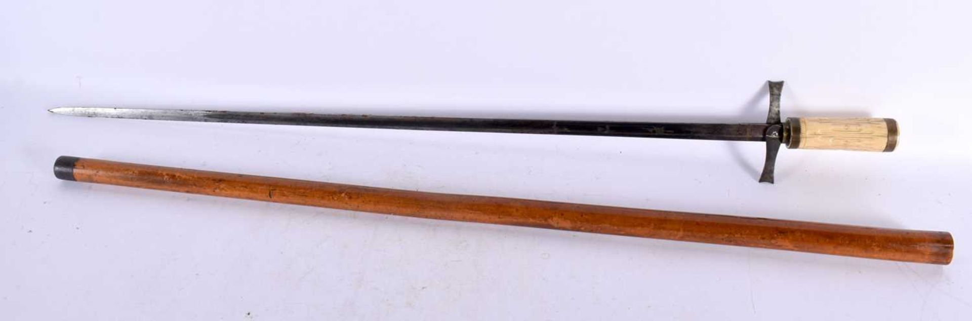 AN ANTIQUE BONE HANDLED SWORD STICK. 90cm long. - Image 7 of 7