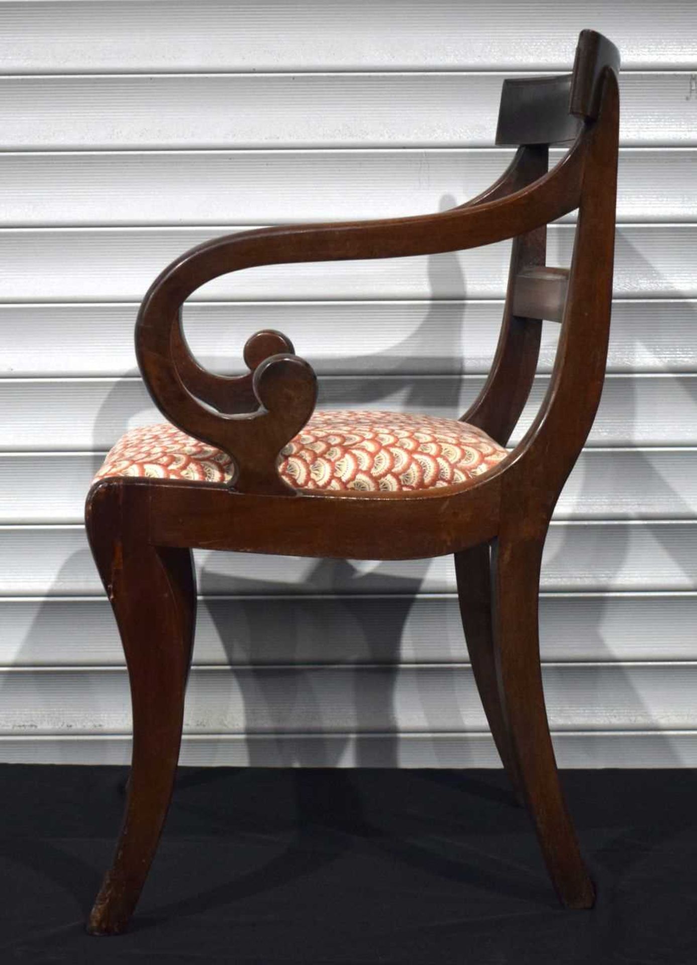 A 19th Century Mahogany reception chair with upholstered seat 85 x 50 cm. - Image 2 of 4