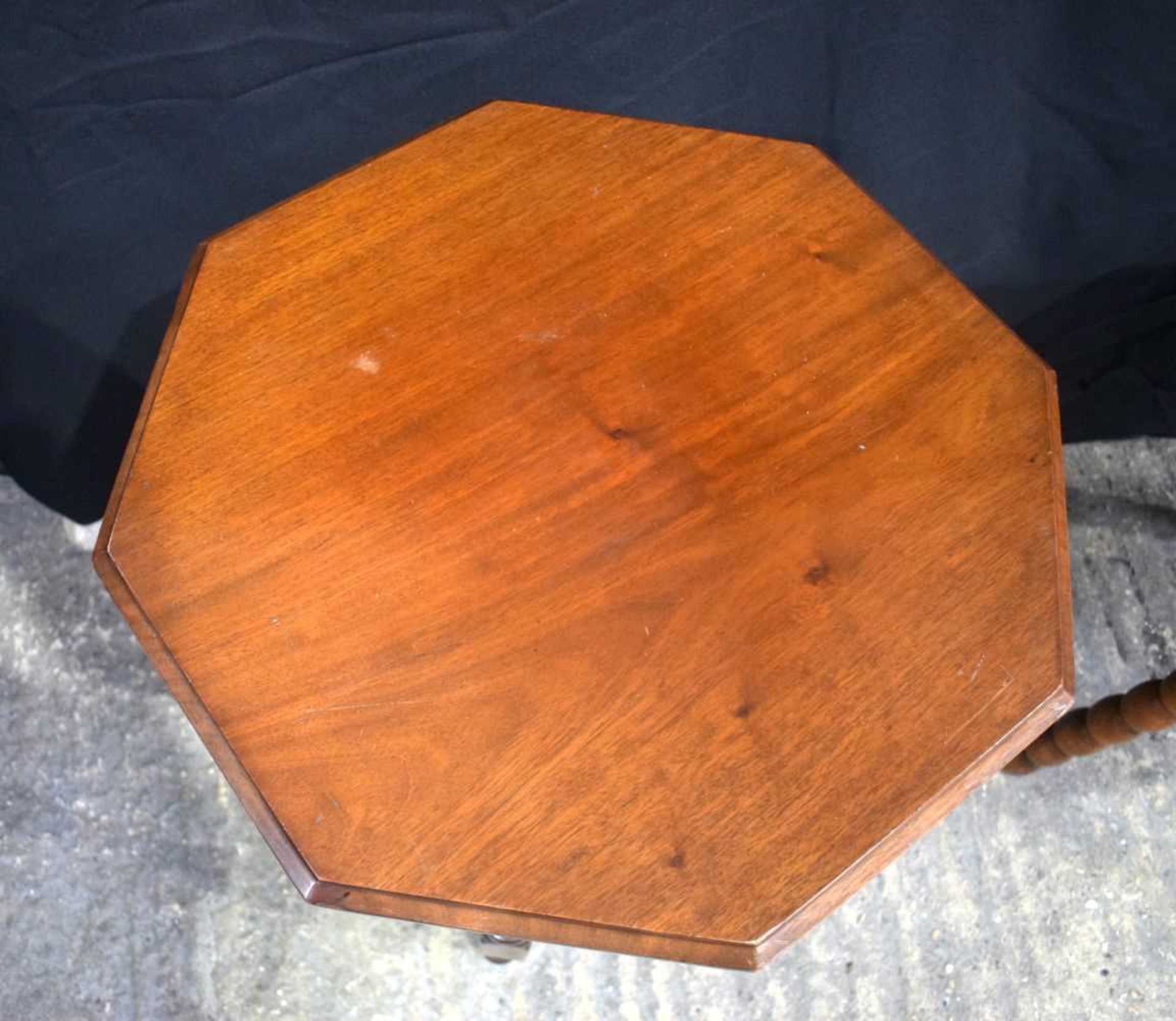 A MId Century Mahogany Octagonal sided occasional table together with a Victorian satinwood and - Image 3 of 5