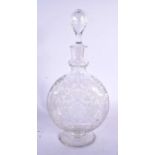 A FRENCH BACCARAT GLASS DECANTER AND STOPPER. 28cm high.