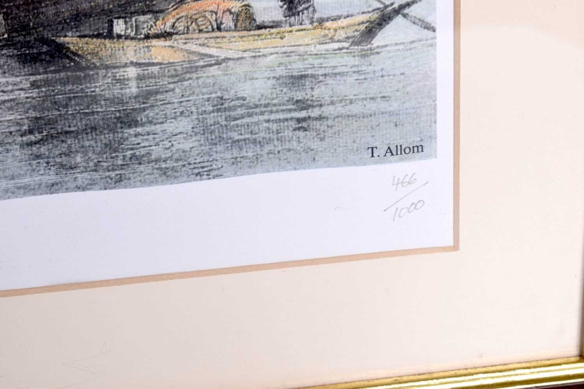 A pair of Framed limited edition prints by T Allom depicting Chinese Ports 27 x 38 cm. (2). - Image 5 of 5