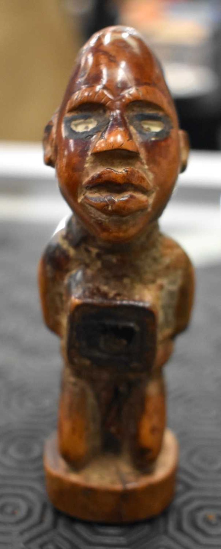 A TRIBAL NKISHI FETISH FIGURE KONGO - 13cm high. This figure has preserved the receptacle of magic - Image 5 of 12