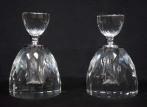 A pair of cot glass scent bottles 14cm (2).