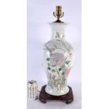 A VERY LARGE 19TH CENTURY CHINESE FAMILLE ROSE PORCELAIN LAMP Guangxu, painted with flowers and