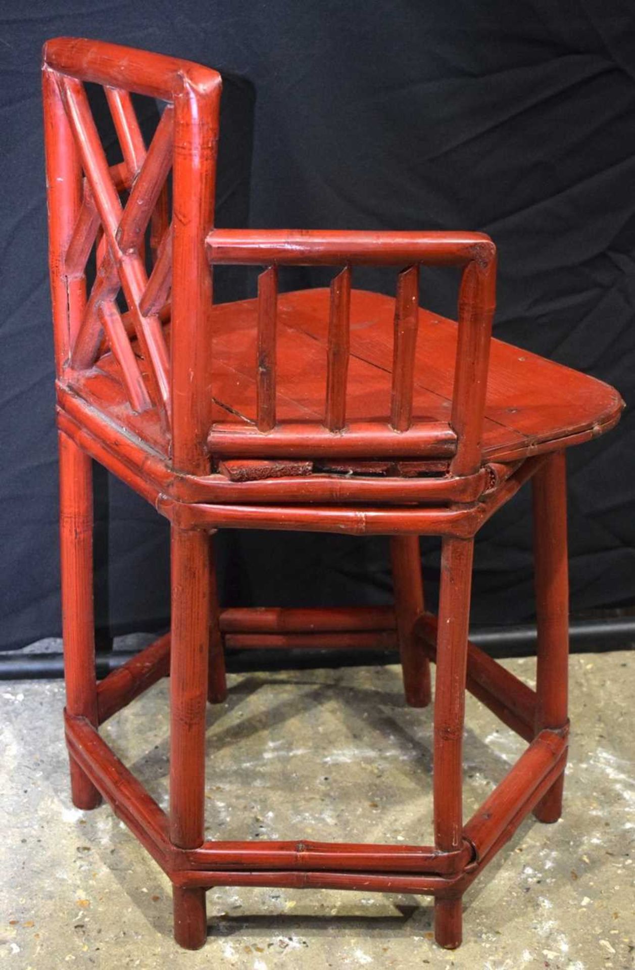 A South East Asian bamboo chair 53 x 40 x 80cm . - Image 2 of 4