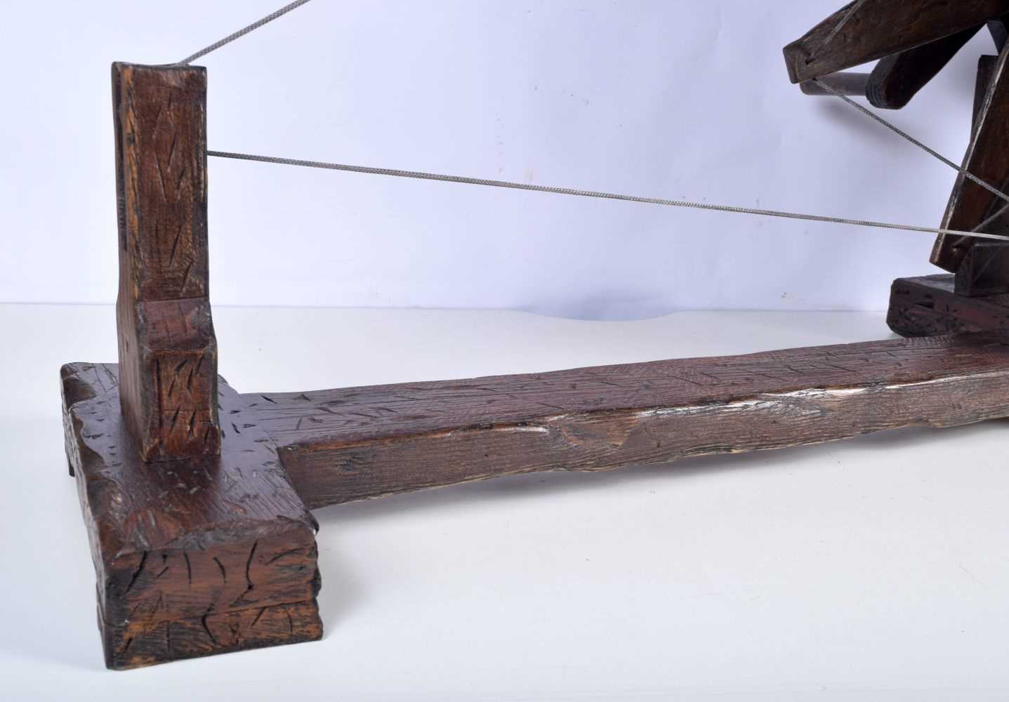 A late 19th/early 20th century Middle Eastern Dalub Spinning Wheel/Bobbin Winder, with carved block, - Image 5 of 5