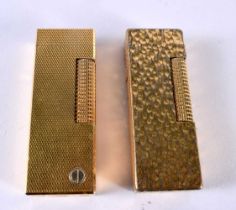 TWO DUNHILL LIGHTERS. 153 grams. 6.5 cm x 2.25 cm. (2)