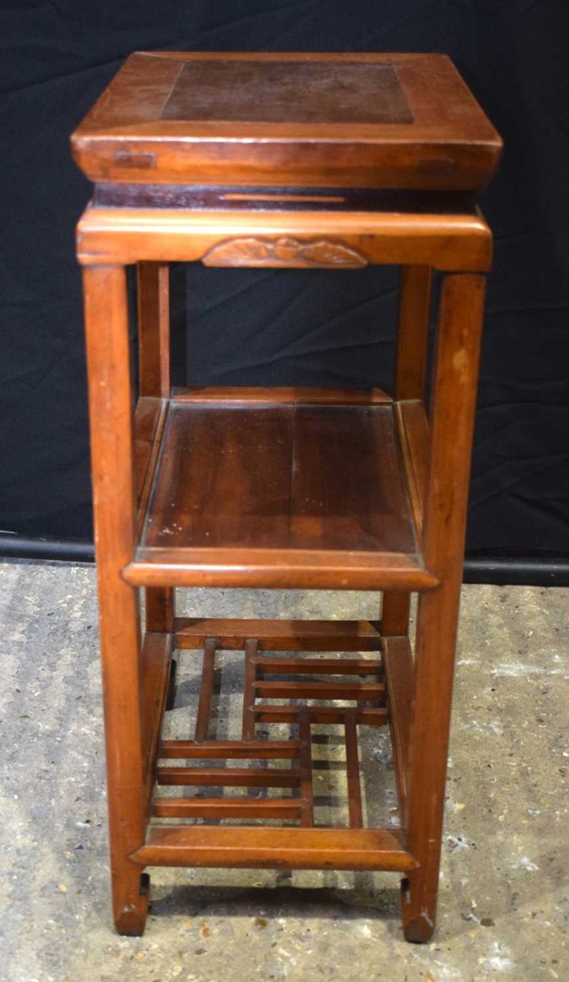 A Chinese three tier wooden stand 40 x 29 x 71cm . - Image 2 of 5