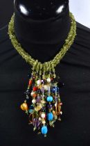 A multi bead necklace 30cm.