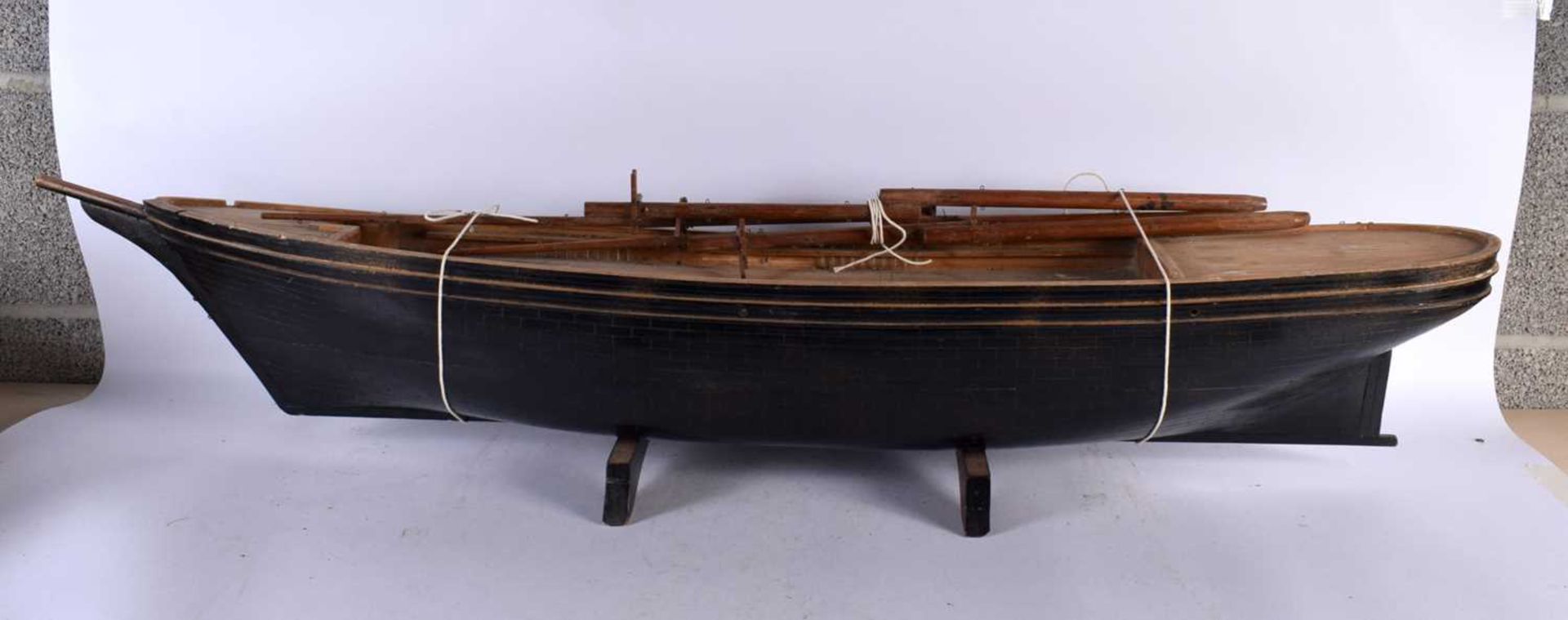 A SCRATCH BUILT MODEL OF A BOAT. 120 cm wide. - Image 3 of 4