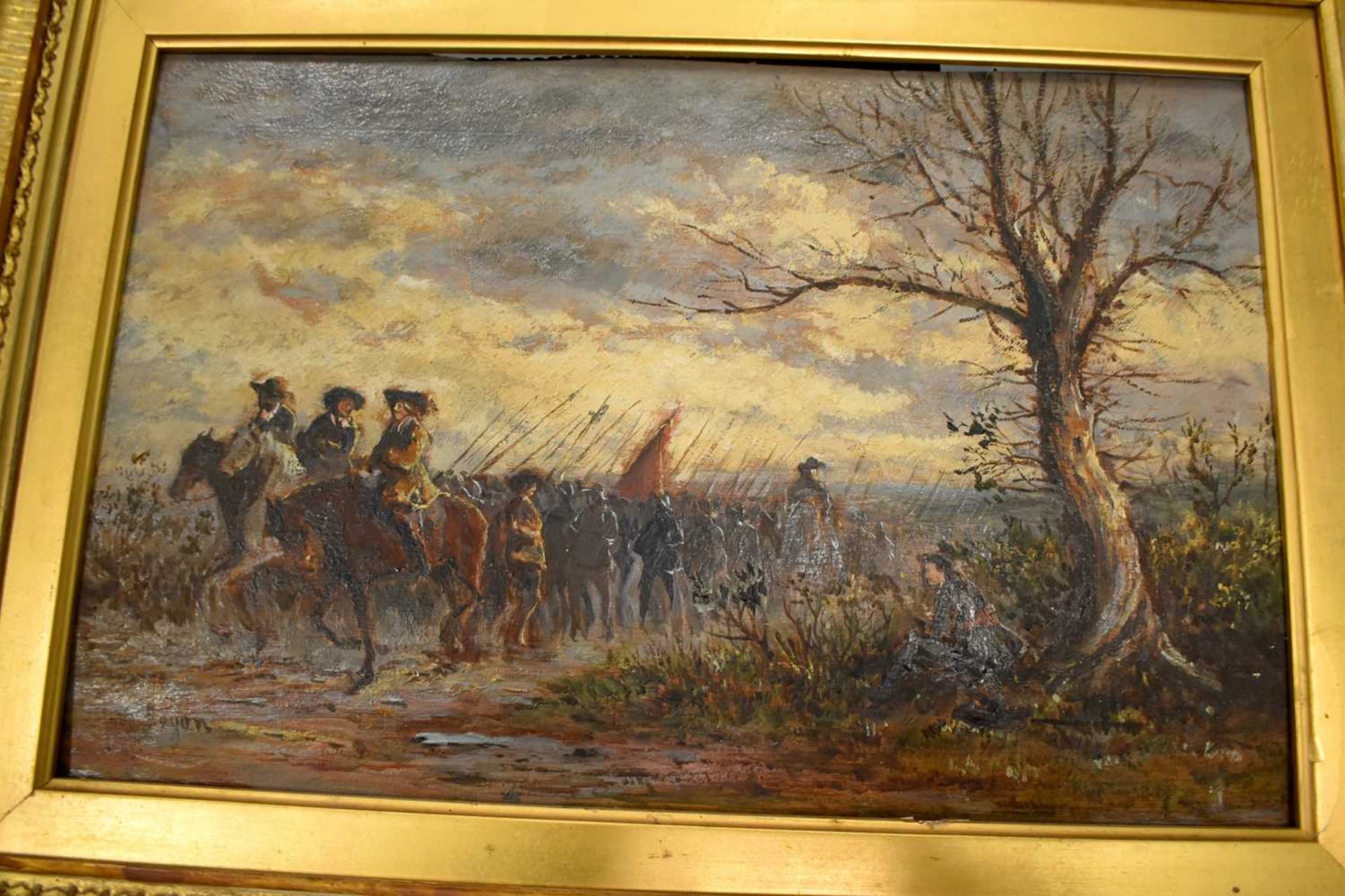 Continental School (19th Century) Oil on board, Military Interest, Soldiers within a landscape. 42 - Image 5 of 12