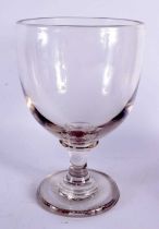 A LARGE ANTIQUE PEDESTAL GLASS BOWL VASE. 22cm x 14cm.