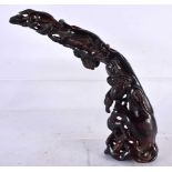 A LATE 19TH CENTURY CHINESE CARVED BUFFALO HORN FIGURAL GROUP Qing. 25 cm long.