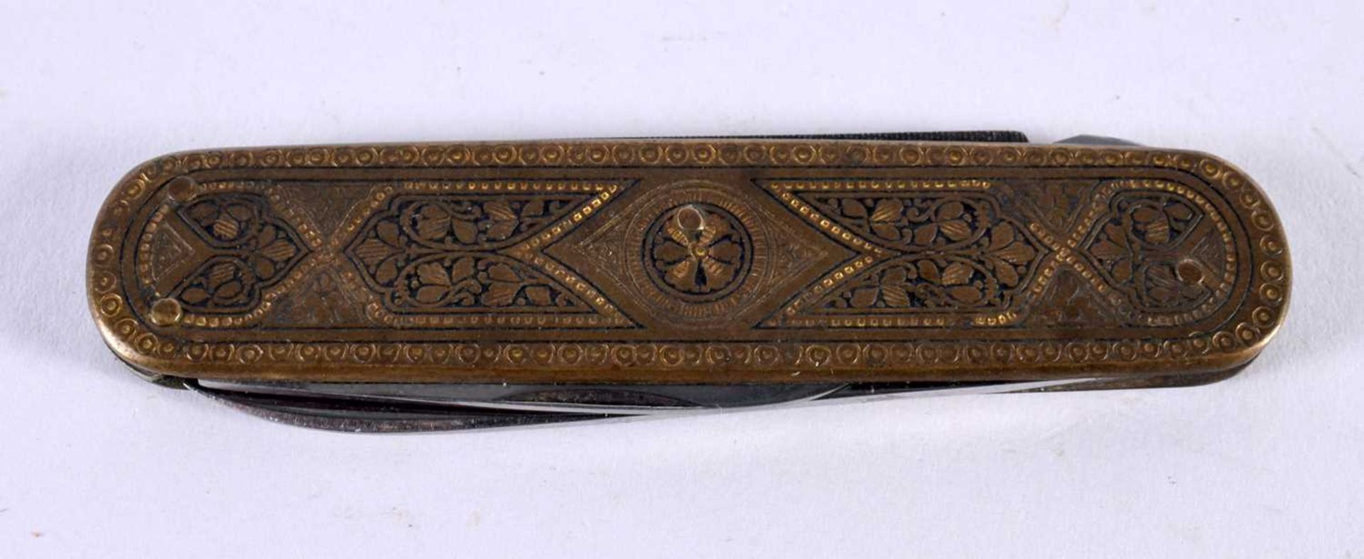 AN ANTIQUE TOLEDO TYPE POCKET KNIFE. 41.5 grams. 18cm long extended. - Image 2 of 4