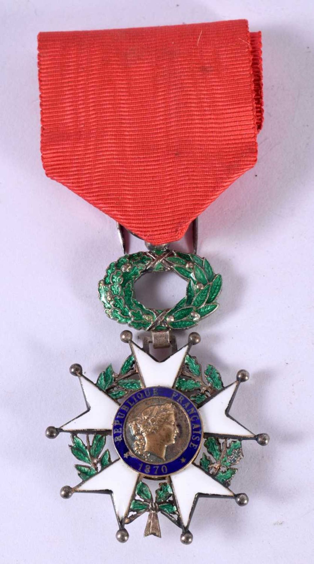 A CASED FRENCH LEGION OF HONOUR MEDAL "1870" WITH RIBBON - Image 4 of 5