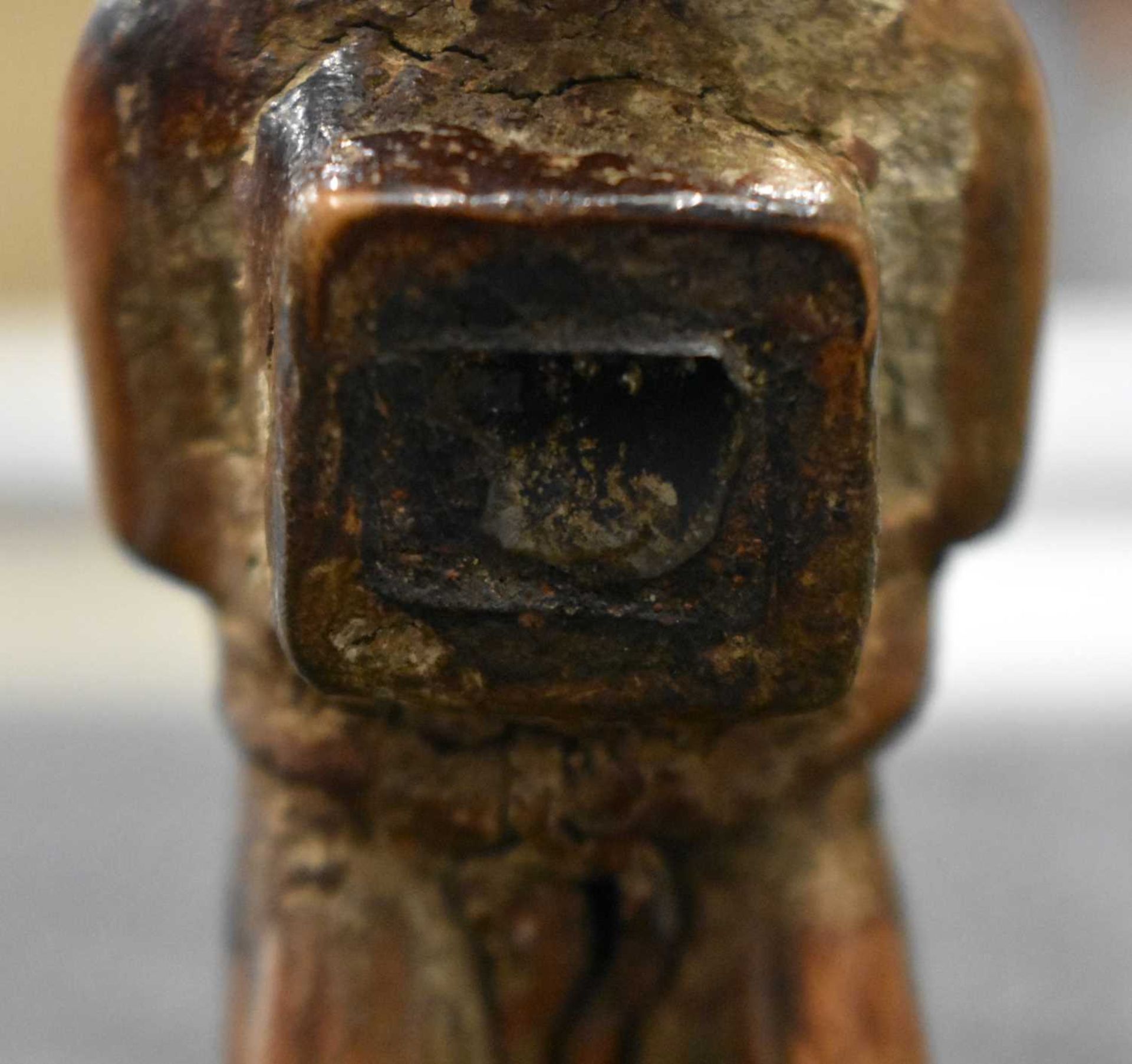 A TRIBAL NKISHI FETISH FIGURE KONGO - 13cm high. This figure has preserved the receptacle of magic - Image 9 of 12