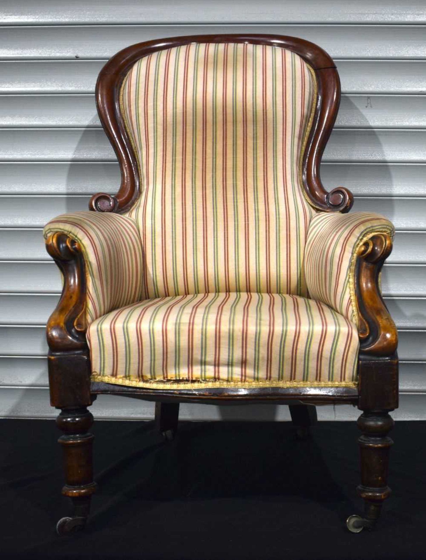 A Victorian upholstered parlour chair 103 x 70 cm.