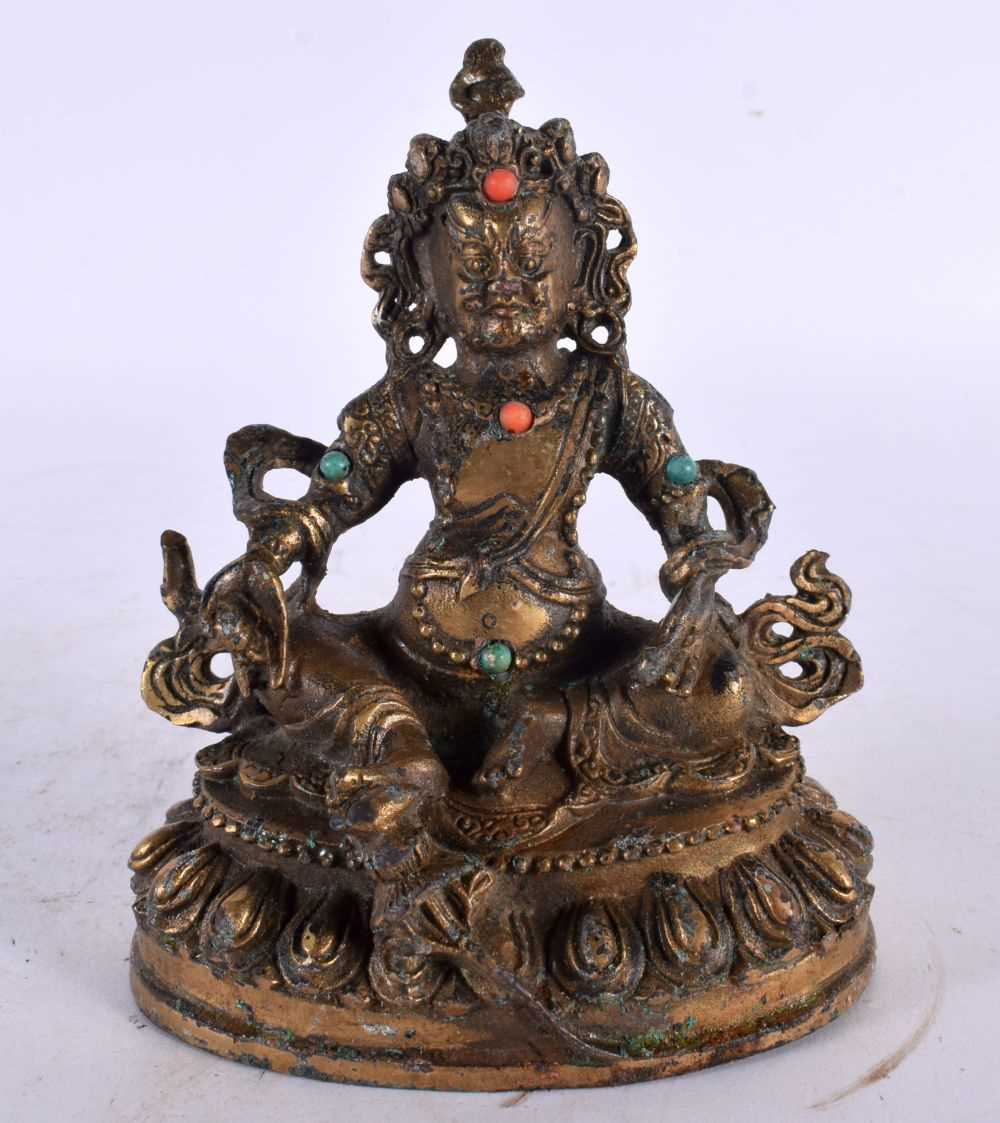 A CHINESE TIBETAN GILT BRONZE FIGURE OF A BUDDHA 20th Century. 13 cm x 7cm.