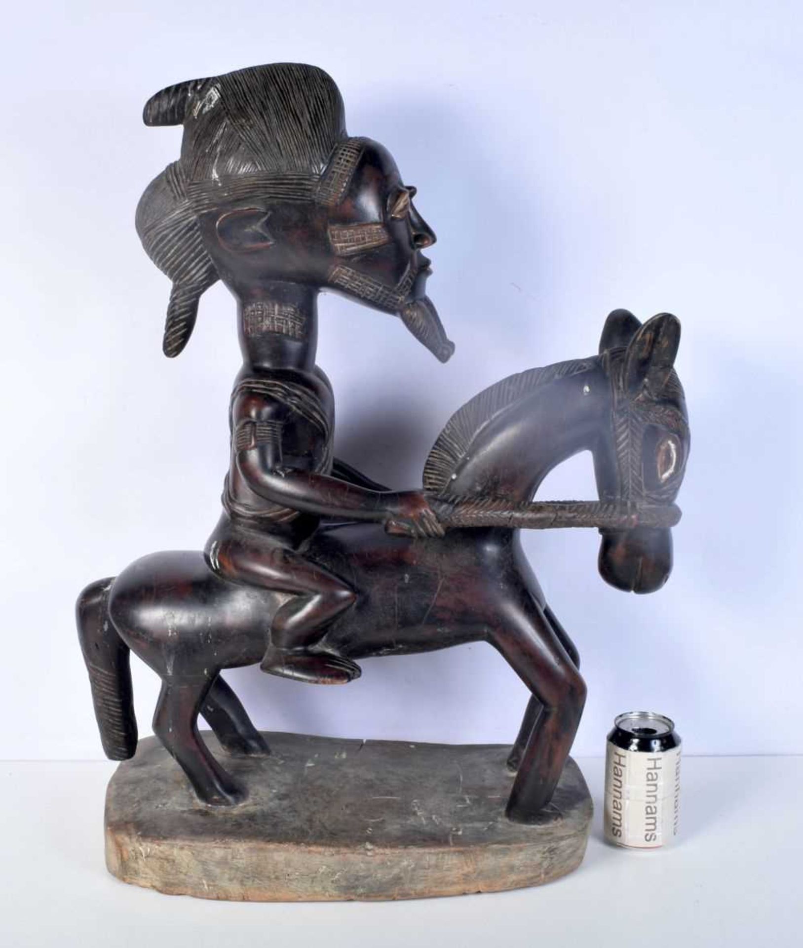 A large African Tribal carved wooden Dogun Horseman 70 x 54 cm.