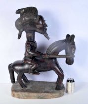 A large African Tribal carved wooden Dogun Horseman 70 x 54 cm.